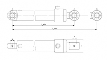 Preview: Hydraulic cylinder
Type NH30-SD-80/50x800-S
