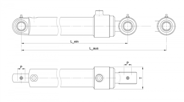 Hydraulikzylinder
Typ NH30-SD-63/40x300-S